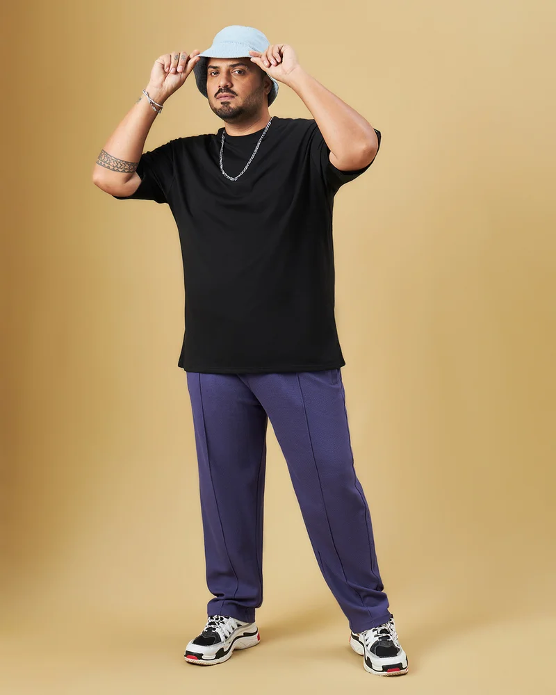 bewakoof  Men's Black Oversized Plus Size T-shirt for Men | Best Price UAE